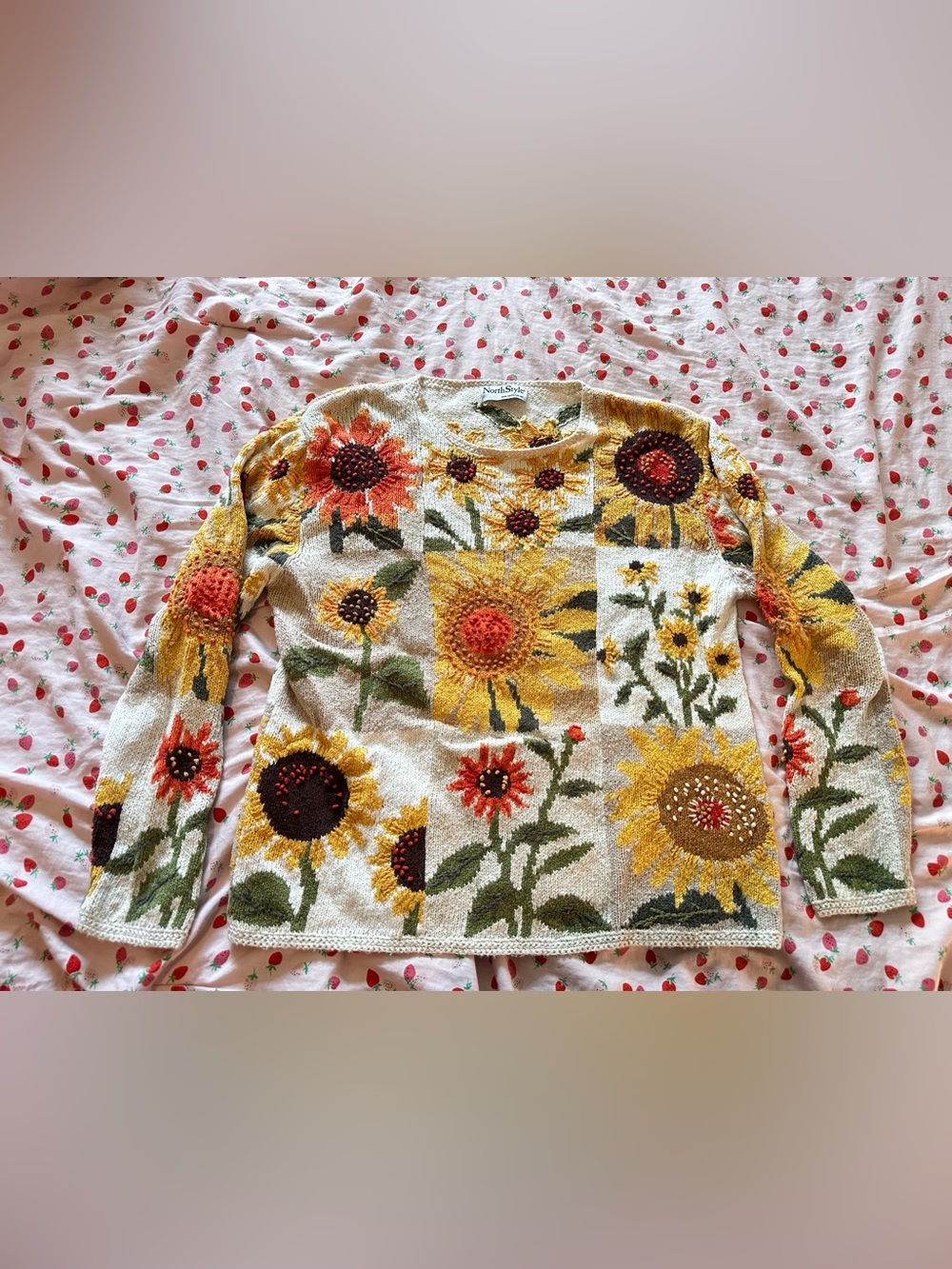 NorthStyle Sunflower Patchwork Knit Sweater